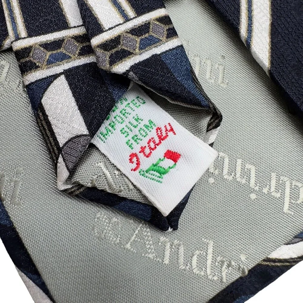 X'andrini Silk Dress Tie Made in USA‎ Multicolor Geometric Pattern 55